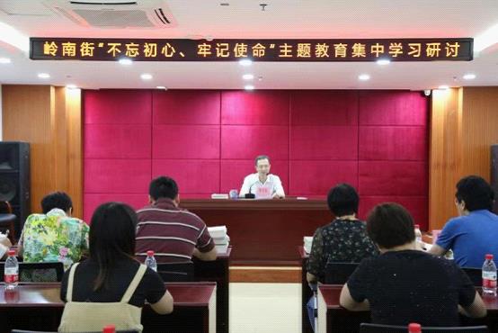 圖：嶺南街召開“不忘初心、牢記使命”主題教育集中研討